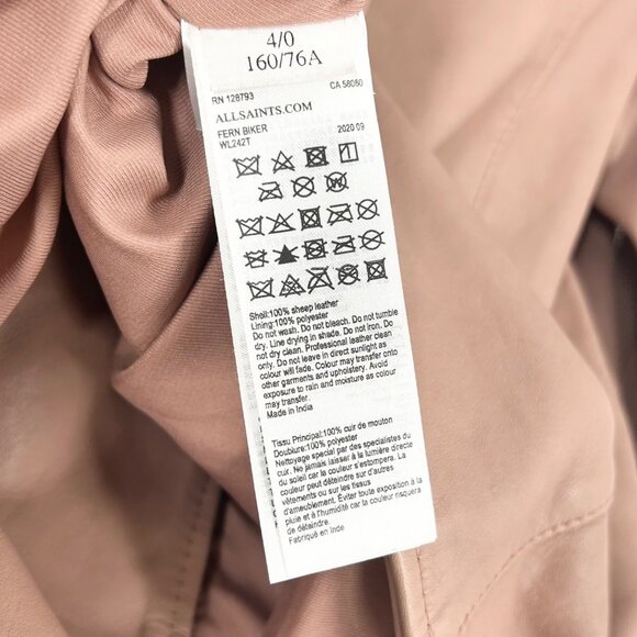 All Saints Fern Leather Biker Jacket - Picture 8 of 8